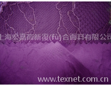 滌綸提花蕾絲布+同色尼絲紡 點(diǎn)擊查看大圖