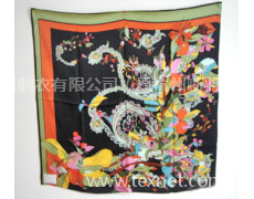 全絲綢印花手工圍巾 點擊查看大圖
