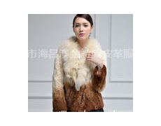 2014 新款獺兔毛半只狐貍吊染女裝 點擊查看大圖