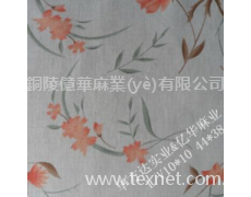 粘亞麻混紡印花面料 點擊查看大圖